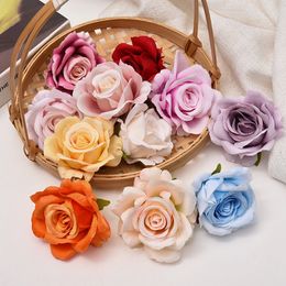 100 pcs/lot 6 cm soie Rose tête artificielle fleur tête fausses fleurs pour la décoration intérieure fête de noël mariage mariage décoration bricolage guirlande accessoires 2228