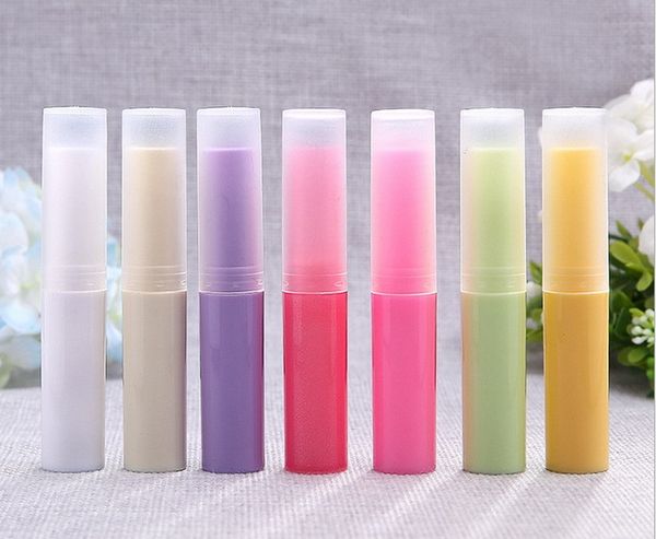 Livraison gratuite 100 pcs/lot 7 couleurs 4g PP Tubes de baume à lèvres en plastique gros vide Tubes de bâton à lèvres conteneurs faire l'emballage