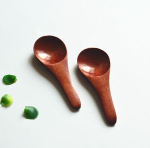 100 pcs/lot 8.5*3 cm cuillère en bois cuisine ustensile de cuisine outil soupe cuillère à café bois lait poudre cuillères cuillère à thé SN5767