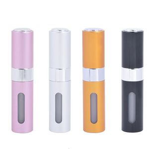 100 PCS/LOT 8 ml Portable Bouteille De Parfum Rechargeable En Aluminium Peut Être Tourné Avec Pulvérisateur Vide Parfum Cosmétique Cas Pour Voyage