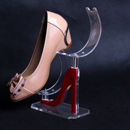 100 pcs/lot affichage acrylique support de chaussures en plastique étagère talons hauts chaussures pour femmes présentoir étagère à chaussures cadre en forme de U