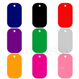 100 stks / partij Aluminium Id-kaart Militaire Leger Dog Tags Blank en Laser Graveerbare Pet Tag Mode Mannen Hangers ZC476