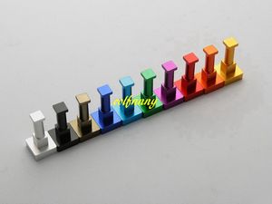 100 stks / partij aluminium diy vierkant handdoek muur haak nagel badkamer keuken kleding sleutel hoed rack bag hanger houder