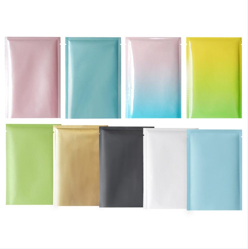 100Pcs Lot Aluminum Foil Bag Resealable Smell Proof Pouch Colorful Plastic Bags Food Storage Pouches Packaging