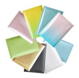 100pcs / lot sacs en papier d'aluminium ouvert dessus anti-odeur pochettes plates bijoux alimentaires sac d'emballage cosmétique emballage de détail en plastique coloré