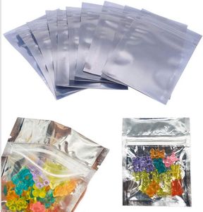 100 pcs/lot feuille d'aluminium refermable sac à fermeture éclair en plastique café thé biscuit alimentaire sacs de stockage vide odeur preuve pochette paquet