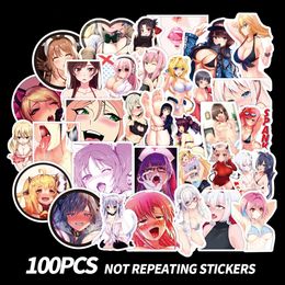 100 stks / partij Anime Sexy Meisjes Stickers voor Laptop Skateboard Notebook Bagage Waterfles Auto Decals
