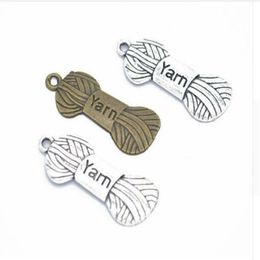 100 STKS veel Antiek Zilver Brons Garen Streng Knit Charms Hanger voor Sieraden Maken Armband Accessoires DIY 31x12mm262P