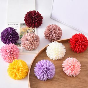 100 stks/partij Kunstmatige Hortensia Bloemen voor Bruiloft Tuin Home Decor Christmas Party Diy Bonbondoos Plakboek Roze Bal Chrysanthemum 2244