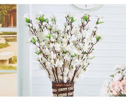 100 pièces/lot fleurs de cerisier de pêche artificielles 65cm fausses fleurs en soie décoration de mariage et de fête à la maison flores artificiales
