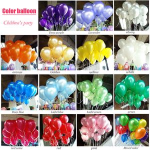 100 stks / partij verjaardag ballonnen 10 inch latex helium ballon verdikking parel partij ballon partij bal kind kind speelgoed bruiloft ballons C18112301