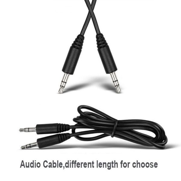 100 pcs/lot câble Aux noir 50cm 70cm 100cm 3.5mm prise Jack stéréo mâle à mâle câbles Audio pour téléphone portable MP3 ruban de plomb