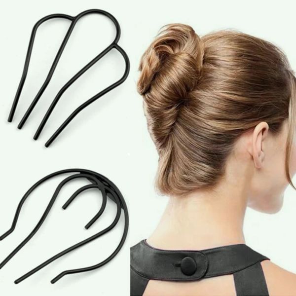 50pcs / lot Black Hair bâtons U Shape Hairpins Metal Barrette Clip Bridal Hair Accessories Herfatain Hairyle Tool ClâT CLASE