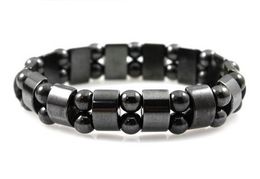 100 unids/lote pulseras saludables magnéticas negras hebras con cuentas para manualidades DIY joyería de moda regalo 8 pulgadas AM41 DHL envío gratis