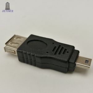 100 pcs/lot noir USB 2.0 A femelle à Mini USB B 5Pin prise mâle OTG hôte adaptateur convertisseur connecteur