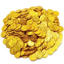 100 unids/lote moneda de oro pirata juguetes de Halloween juego dinero accesorios decorativos barco pirata monedas decoraciones de fiesta