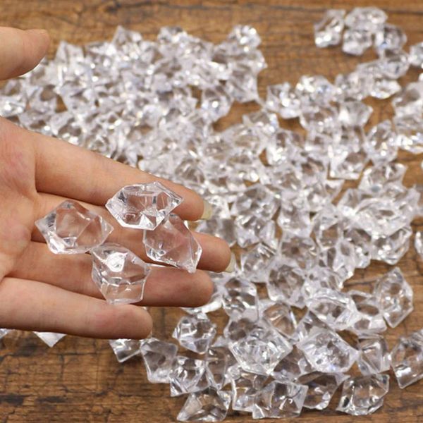 100pcs / lot Clear acrylique Diamond Vase Gems Crystal Ice Rock Stones Irrégules Mariage Party décor Confetti Table Perles de dispersion