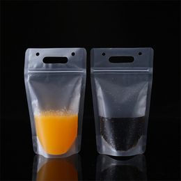 100 pcs/lot clair boisson pochettes sacs en plastique sac à boire 450 ml Transparent auto-scellé en plastique boisson jus lait sac