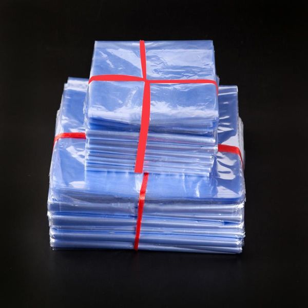 Sacs transparents thermorétractables, pochettes en Film plastique à Membrane pour emballage d'épicerie cosmétique, sac d'emballage anti-poussière pour cadeaux, 100 pièces/lot