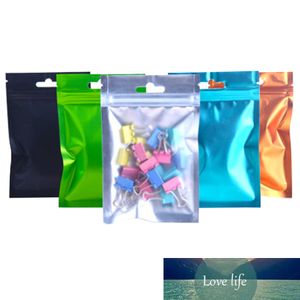 100 Pcs/Lot sac en plastique Mylar transparent avec trou de suspension encoche de déchirure auto-scellant réutilisable refermable pochettes d'emballage cadeau alimentaire
