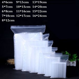 100 pcs/lot sacs en plastique refermables en plastique transparent avec fermeture à glissière refermable (plus de tailles disponibles)