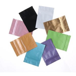 100 stks / partij Kleurrijke aluminiumfolie rits verpakking zakken plastic zelf afdichting verpakking pouch geur bewijs opbergtas voor voedsel thee koffie