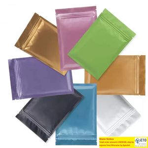 Sacs d'emballage en plastique coloré à fermeture éclair, lot de 100 pièces, pochette d'emballage auto-scellante, sac de stockage des aliments