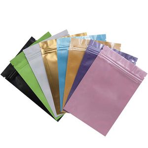 100pcs / lot sac à fermeture à glissière auto-scellant coloré feuille d'aluminium stockage des aliments snack paquet emballage sacs de poche