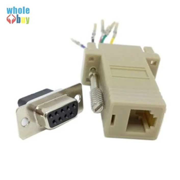 Lot De 2 Adaptateurs D'extension DB9 RS232 Vers RJ45, Port Série