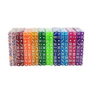 100 pcs Lot Dice Game10 Colors Acrylic 6 Sided transparant voor clubfeestfamilie Games 12mm328Y3660541