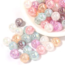 Perles rondes en vrac pour bricolage, 100 pièces/lot, pour bijoux, Bracelets, colliers, anneaux de cheveux, accessoires de fabrication, artisanat, perles en acrylique faites à la main pour enfants