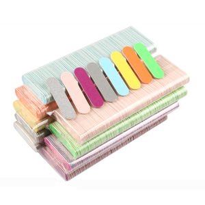 100 stcs/lot, dubbele zijwijdbaar mini houten nagelvijl, slijppolijstbuffer strips manicure zorgtools, maat: 5x1,3 cm