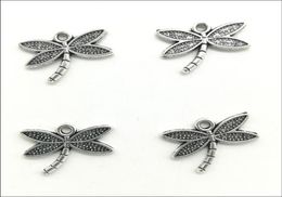 100 stuks veel Dragonfly legering bedels hangers retro sieraden maken DIY sleutelhanger oude zilveren hanger voor armband oorbellen 14x18m1987831