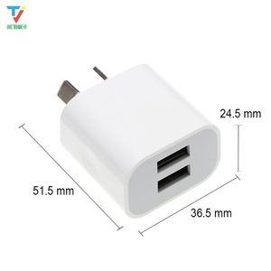 100 pcs/lot double interface USB adaptateur secteur 5 V 2A australie nouvelle-zélande AU prise chargeur mural pour iPhone pour Samsung téléphone intelligent