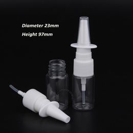 100 stks / partij Lege 10ml Clear Plastic Nasal Flessen Parfum Mist Spray Pet Fles 10cc Neus Farmaceutische Verstuiver