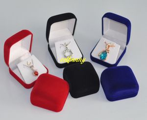 Boîte vide pour pendentifs et boucles d'oreilles, 100 pièces/lot, étuis en velours, boîte d'exposition de bijoux pour cadeaux, boîtes d'emballage de bijoux