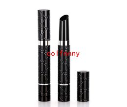 100 stks / partij lege lippenstift containers houder roterende lip balsem buizen fles zwart slanke lippenstift tube slanke ronde lippenstift zaak