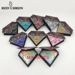 100 stks / partij wimper verpakking box groothandel rhombus onregelmatige lege wimpers verpakking met lade bulk make-up wimper dozen