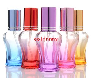 Bouteille de parfum vide en verre de 10ml, 100 pièces/lot, flacon pulvérisateur Portable de voyage avec capuchon de couleurs vives, livraison rapide