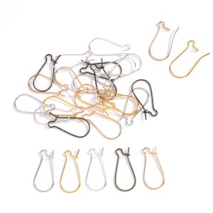 100pcs / lot Boucle d'oreille française Hoops Crochets de fil Crochets Rein Not d'oreille allergique pour la fabrication de bijoux Accessoires de base