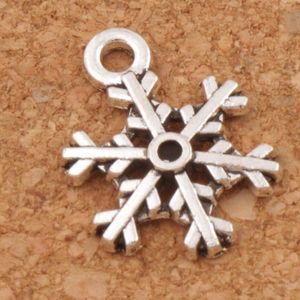 Colgantes de dijes de copo de nieve arqueados 200 unids/lote joyería de moda de plata antigua DIY ajuste pulseras collar pendientes L794 13,1x18mm