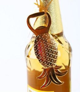 Envío Gratis 100 unids/lote abridor de botellas de piña Tropical dorada playa nupcial favores de la boda regalos de recuerdo suministros para fiestas y eventos