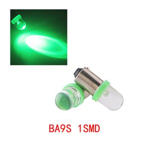 100 Pcs/Lot Vert BA9S 1SMD Convexe LED Ampoules Voiture Remplacement Lumières Wedge Instrument Lampe Largeur Liseuse DC 12 V