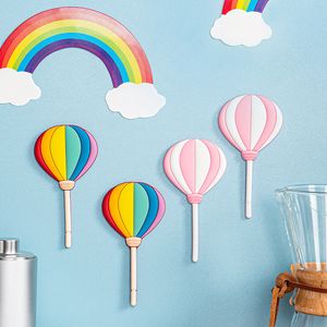 100 stcs/lot hands ins regenboog wanddecor haken pocket stoffen rek waterdichte badkamer handdoekrek verschillende kleuren niet-markerende lijmopslag haken