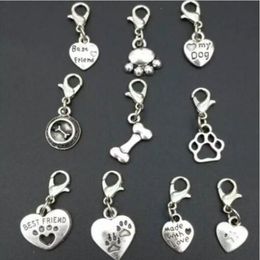 100 stks veel Hoge kwaliteit Mengen Dier Hond Pootafdrukken botten hond kom Charme Hanger Ketting Armband DIY Sieraden Maken Finding208g