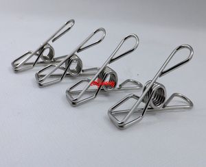 100 stks / partij Hot Koop Uitstekende Kwaliteit Nieuwe Collectie Rvs Lente Kleding Sokken Opknoping Pegs Clips Klemmen Zilveren Wasserij F062101