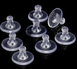 100 pcs/lot bijoux accessoires caoutchouc dos silicone rond oreille bouchon bloqué boucle d'oreille bouchons arrière pour bricolage