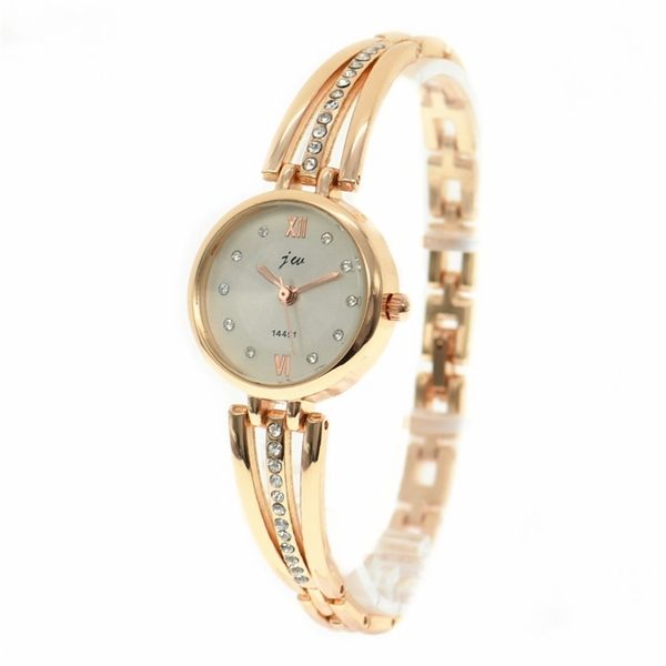 100 unids / lote jw-3512 reloj de pulsera de plata diseño simple brazalete de dama reloj de pulsera de cuarzo para mujer reloj de cristal T200420