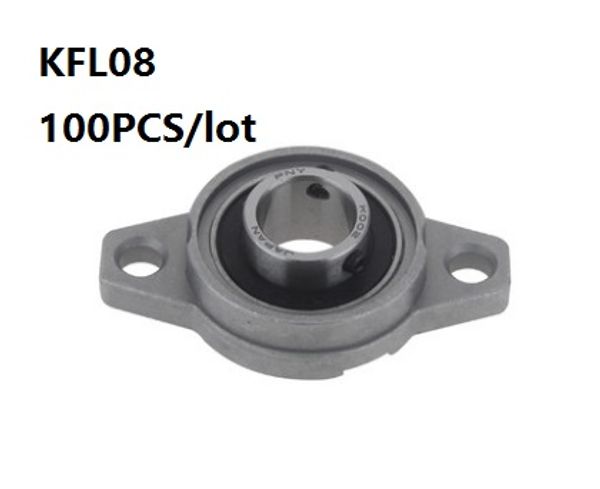 100 pièces/lot KFL08 FL08 8mm unités de roulement en alliage de zinc roulements de bloc d'oreiller roulement de bloc de bride pour pièces de routeur CNC