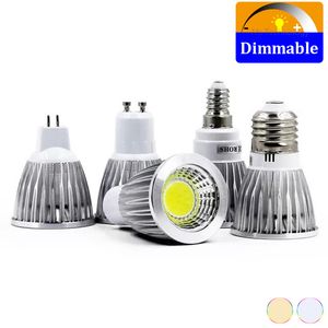 100 stks / partij LED-lampen COB Spotlight Lamp Downlight Spot Light Dimbare E27 E14 GU5.3 GU10 3W 5W 7W Lampada Bombillas